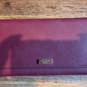 Kate Spade Deep Red Clutch Wallet